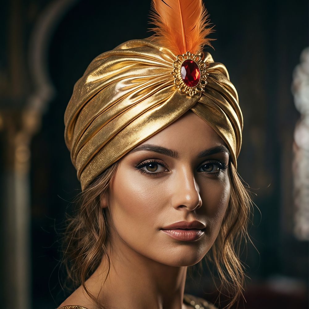 Ethnic Fashion India - Dress Up Feather Turban Hat Arabian